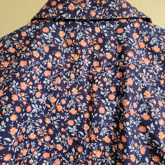 L.L. Bean Floral 3/4 Sleeve Button Down, XS - Picture 9 of 12
